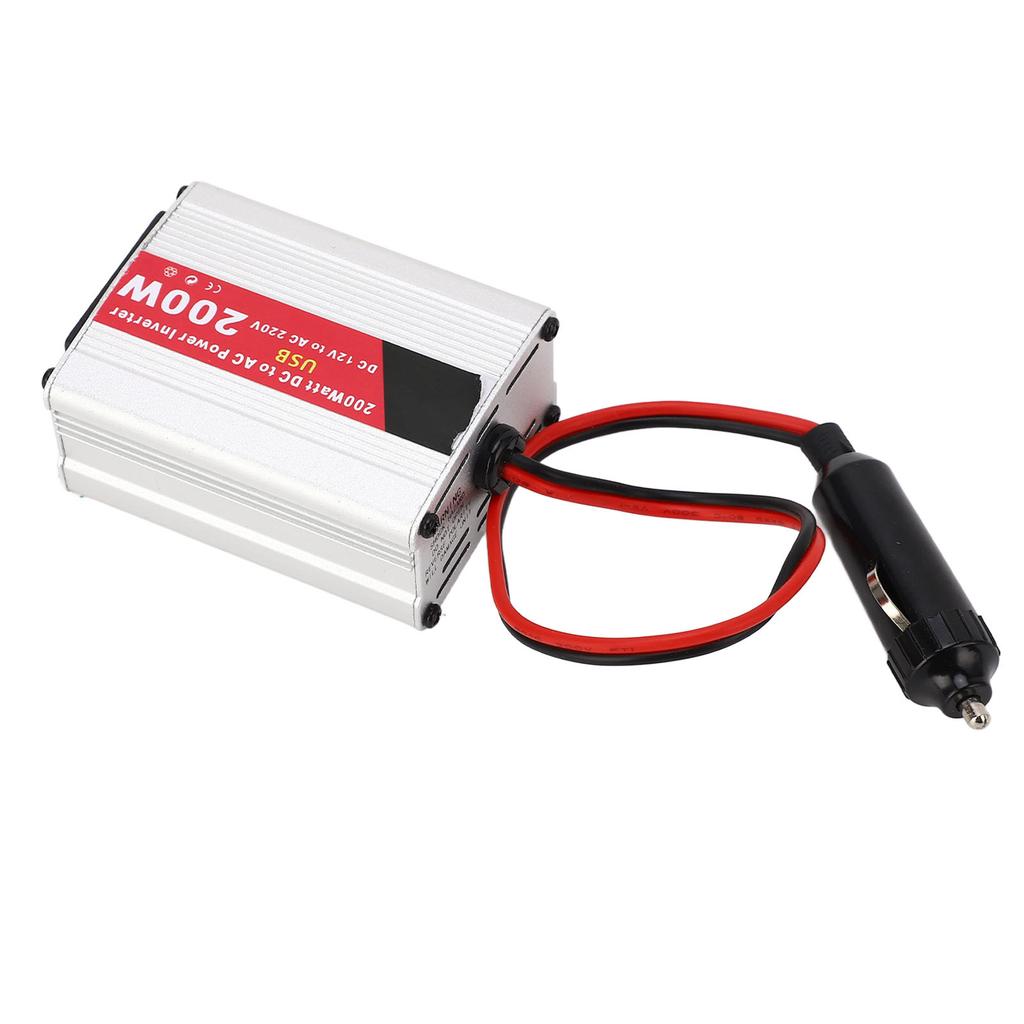 Invertor Auto 200W DC12V La AC220V 2 Porturi USB 1 Priză AC Încărcare Rapidă Invertor Auto