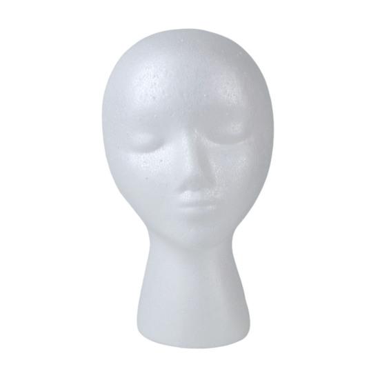 Lightweight Foam Mannequin Head for Wigs And Hats Display, Eyewear Display Model with Stable Base Glasses Headwear Styling Photography
