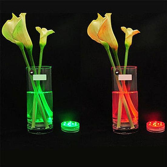 Luce di Controllo Impermeabile 10 LED per Vaso Remoto Sommerso Acquario Matrimonio