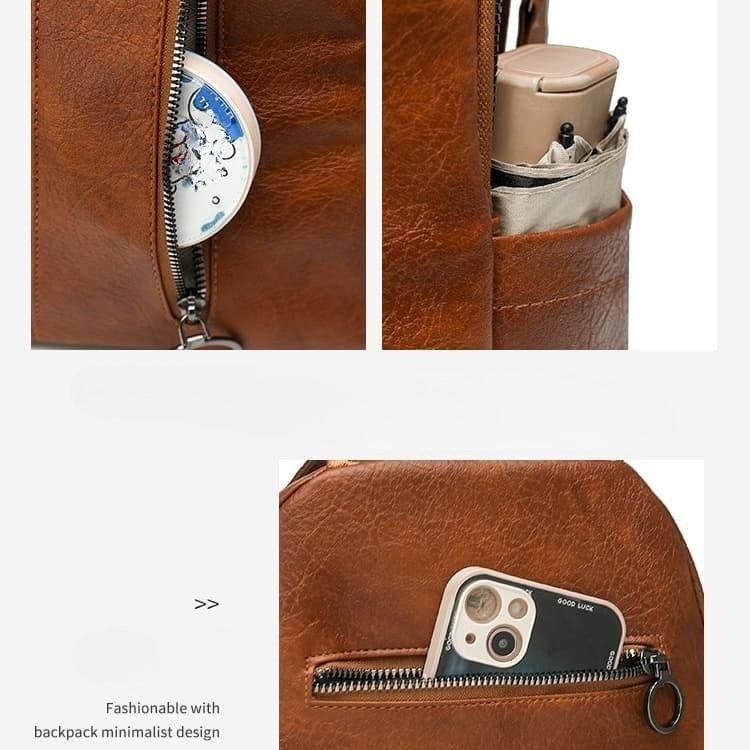 Vintage Backpack Wide Ribbon Shoulder Backpack