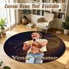 Round Rug Custom NameBenson Boone Pattern Non Slip Carpet Home Floor Decor