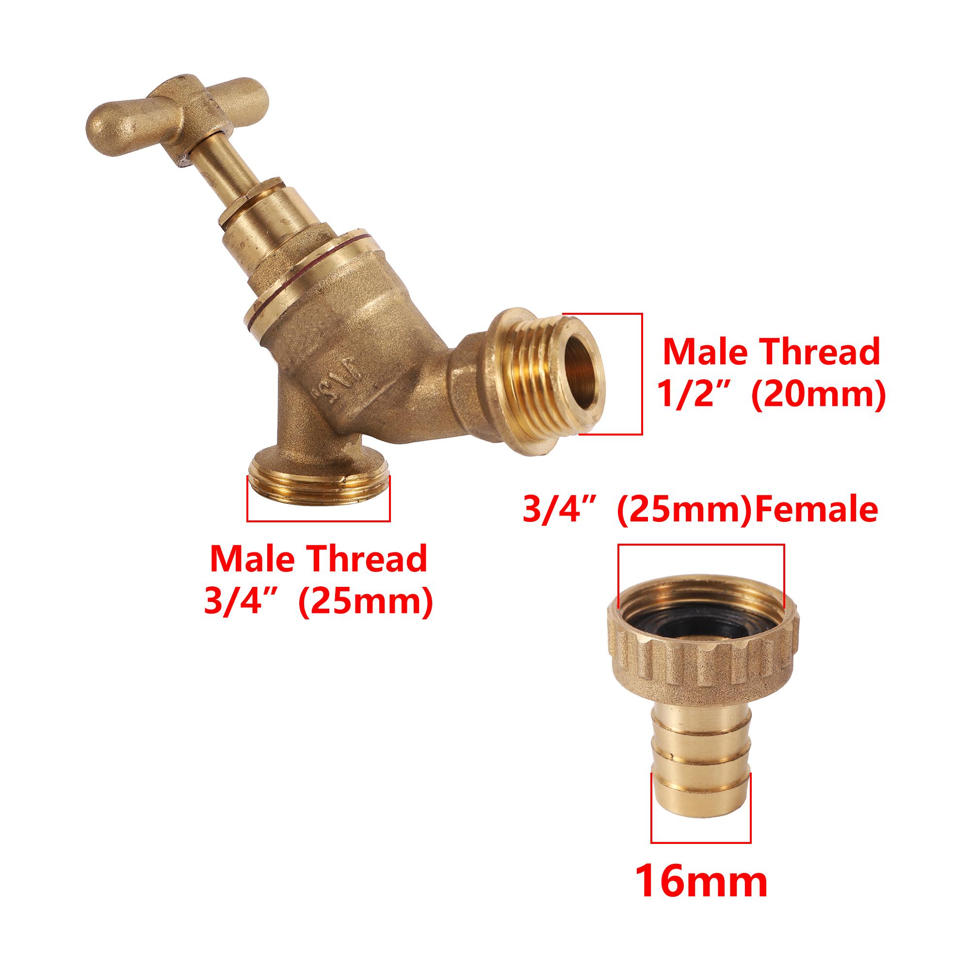 

IBC Brass Faucet S60X6 IBC Tank Adapter G1/2 Tank Faucet Valve Tool with Ball Valve for Garden Hose Tank Faucet Valve Faucet