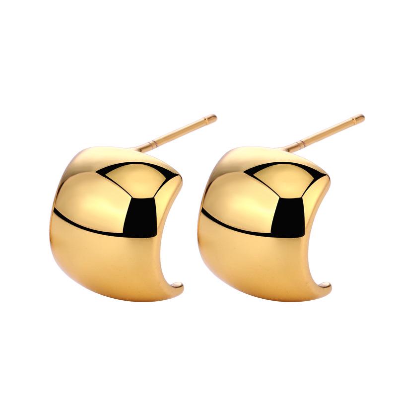 2023 Goldene Bohnen Ohrringe: Nischen-Design s925 Silber Ohrstecker, Vielseitiges Damen-Accessoire