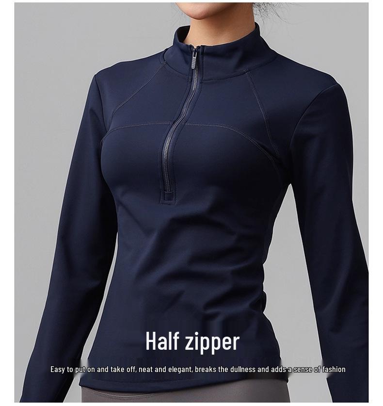 Quick-Dry Slim-Fit Stand-Up Collar Sports Jacket for Running & Yoga