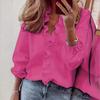 women's Loose Ruffled V Neck Blouse Solid Color Long Sleeve Shirt Elegant Commute Casual Wear Tops