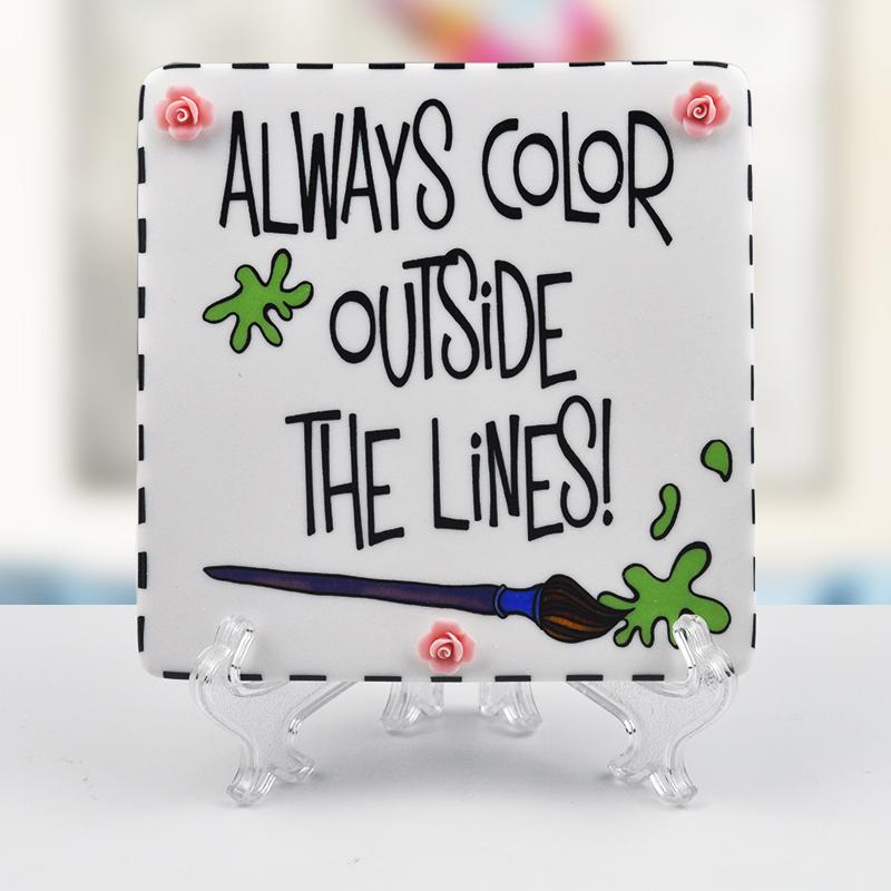 

Coasters Ceramic Decorative Square Handicraft Ornaments, Children s Room Decoration, Ceramic Coasters