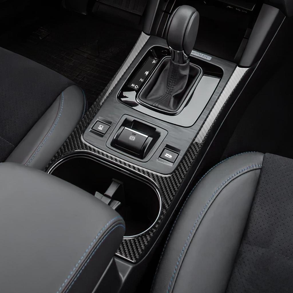 AIRSPEED Carbon Fiber Interior Customization Parts for Subaru Front Cup Holder Panel Frame Stylish Easy Installation with Tape Type Legacy/Outback