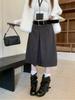Korean Style High Waist Woolen A-line Midi Skirt - Women's Versatile Autumn/Winter Slimming Casual Skirt