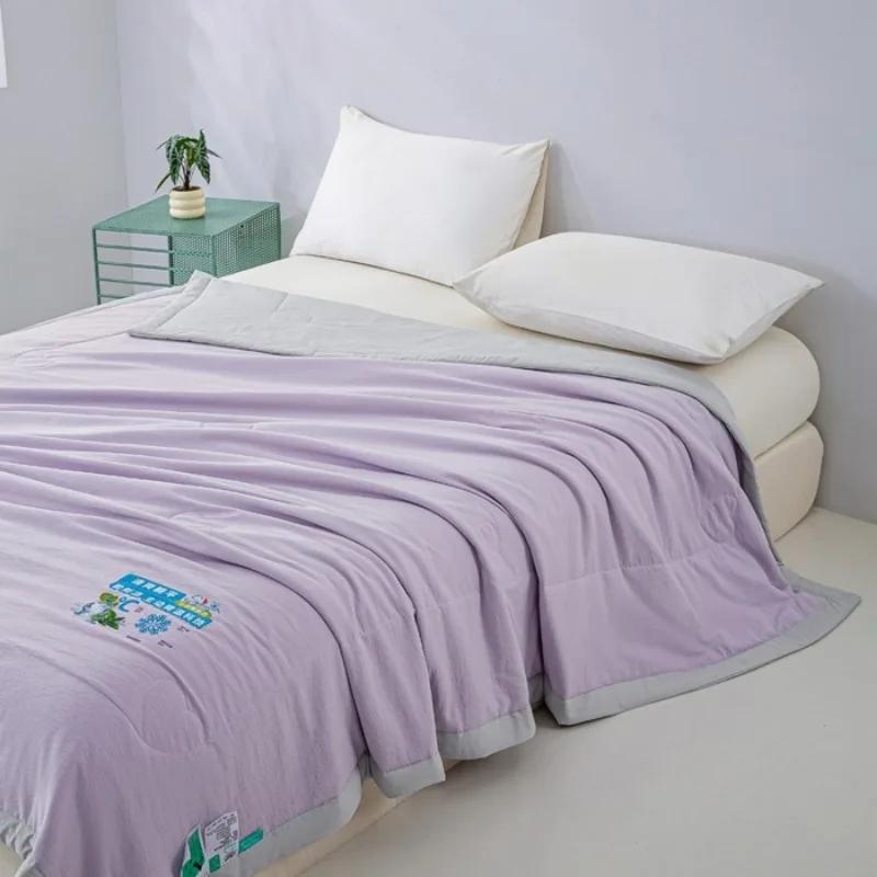 

new class A light luxury knitted cool summer quilt machine washable air conditioner quilt washed ice silk summer cool quilt 150x200cm 1pcs