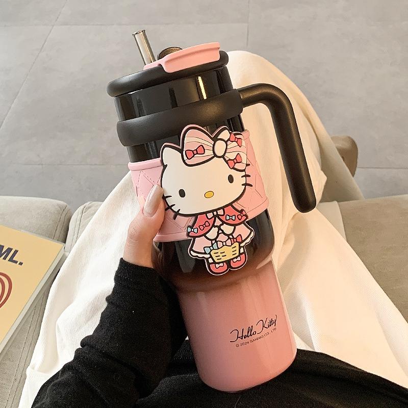 XW Sanrio Thermal Bottle Coffee Mug 520ml 900ml Hello Kitty Thermos Cup Keep Cold Portable 316 Stainless Steel Vacuum Flasks