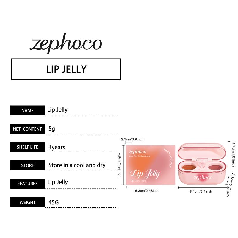 Two Tone Jelly Lip Gloss Long Lasting Lip Tint Korean Non Sticky Lip Mud Vegan Lipstick Mirror Finish Makeup Natural Lip Makeup