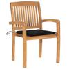 VidaXL Stackable Garden Chairs with Cushions 8 Pcs Solid Teak