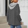 Women Sweatshirt Long Sleeve Collared Pullover Tops Fall Outfits Striped Tops