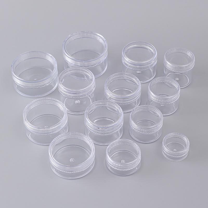 Transparente Reise-Kosmetikcremeflasche aus PS - Tragbarer, runder Probebehälter aus Kunststoff