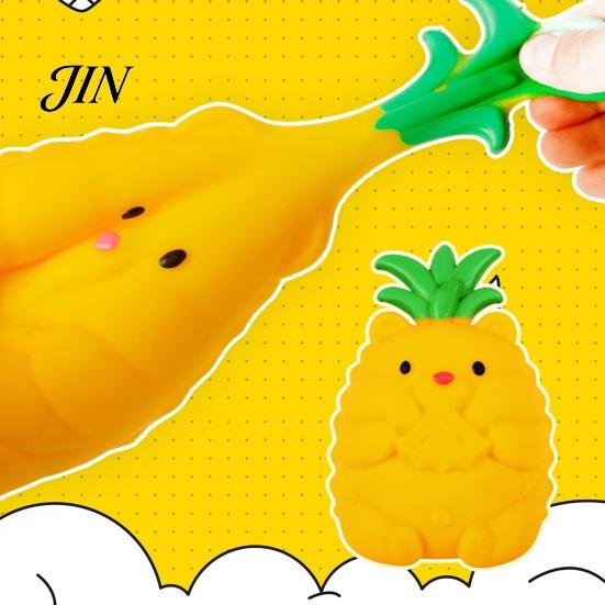 Anxiety Relief Ball Fake Fruit Stress Toy, Peach Pineapple Strawberry Squeeze Shaped Giant Sensory Fidget Toy for Home Office School Portable Reliever