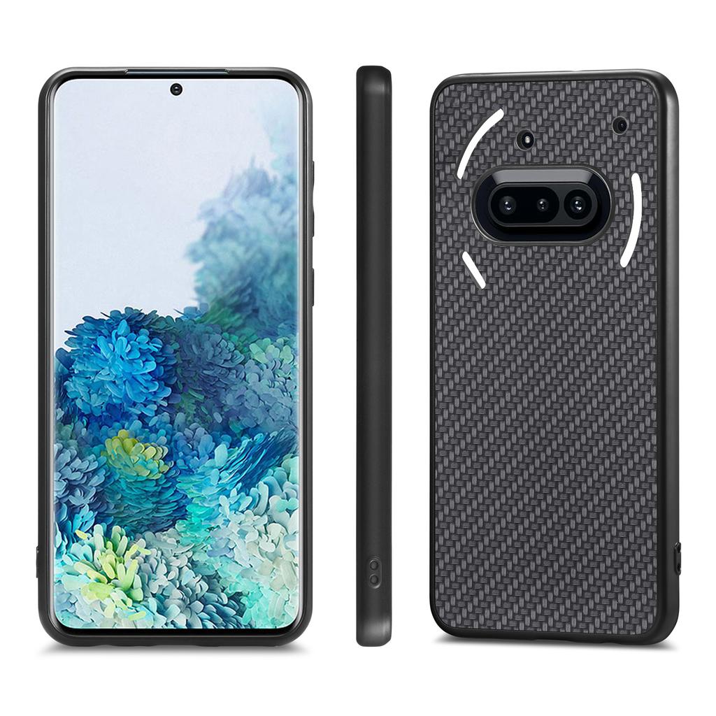 För ingenting telefon (3a) Fodral Kolfibertextur PU+PC+TPU Telefonskydd