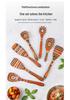 Colored Wooden Kitchen Set: Non-stick Ladle, Strainer, and Spatula.