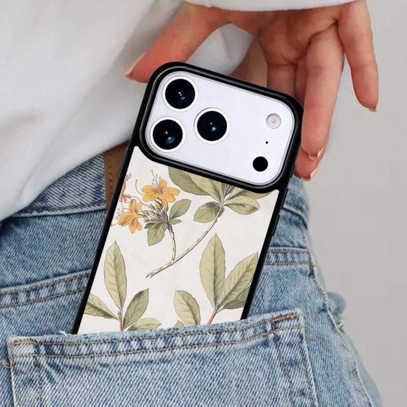 Botanical Drawings Flowers Plants Soft Phone Case for iPhone 16e 15 14 13 12 17 Pro Max Plus Air 17pro Cover Coque