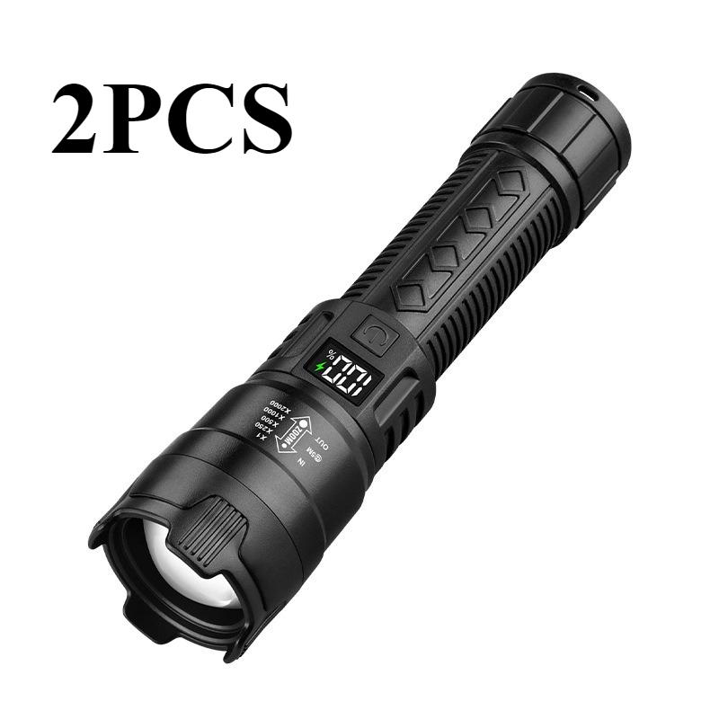 Ultrakraftig Oppladbar LED-Lommelykt med Justerbar Brennvidde og Lett Design, egnet for Utendørs Camping, fiske, fotturer, utforskning