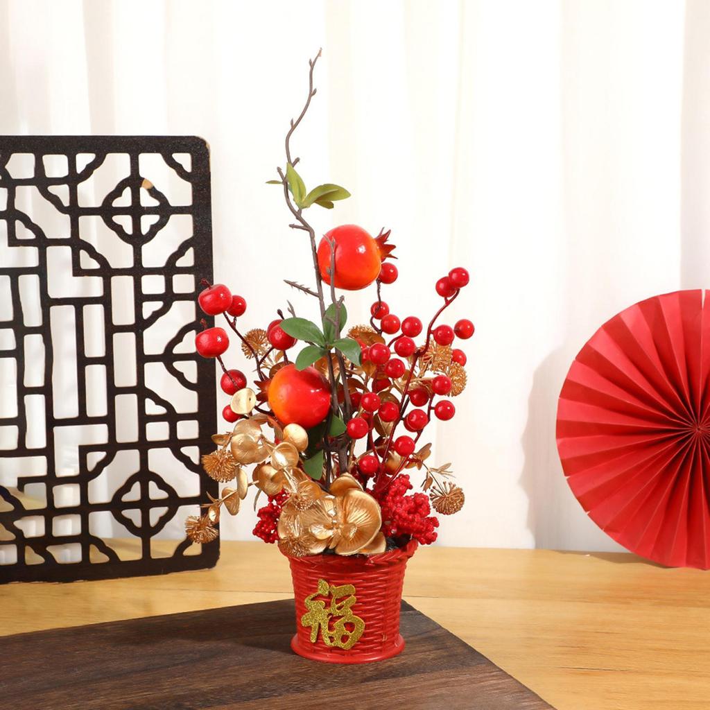 Artificial Flowers Bouquet 2025 Desk Photo Prop Chinese New Year Decoration for Spring Festival Indoor Porch Wedding Home Decor