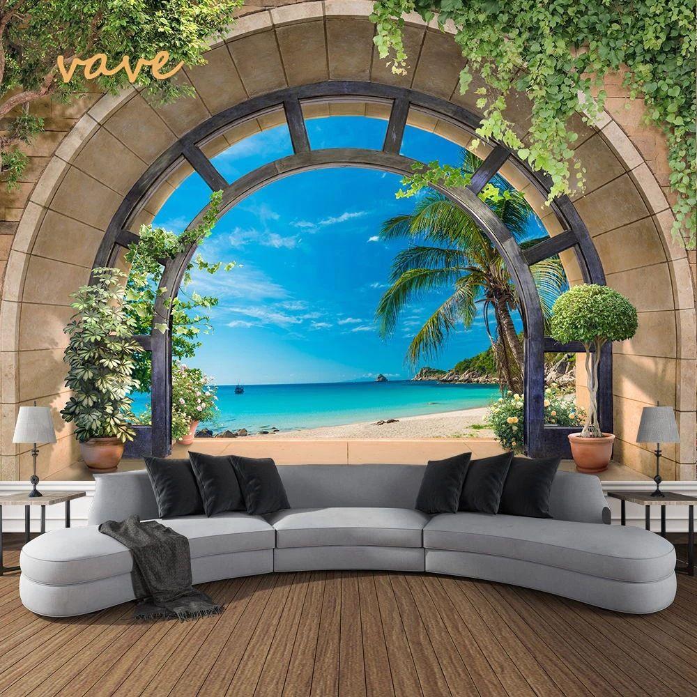 Tapestry: Sea View from Vogue Cave 75x100