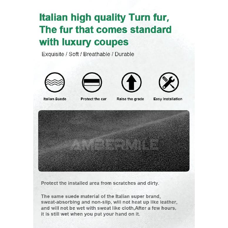AMBERMILE Italian Top Suede Door Window Lifter Switch Panel Sticker for Mini Cooper F56 JCW Decal Trim interior Car Accessories