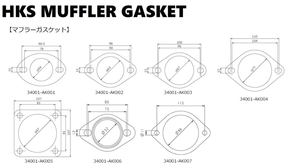 HKS Exhaust System Repair Gasket Set of 75 Universal, 2, 34001-AK004