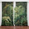 2pcs Jungle Exploration Printed Curtain for Home Decor - Rod Pocket Window Treatment for Bedroom, Office, Kitchen, Living Room