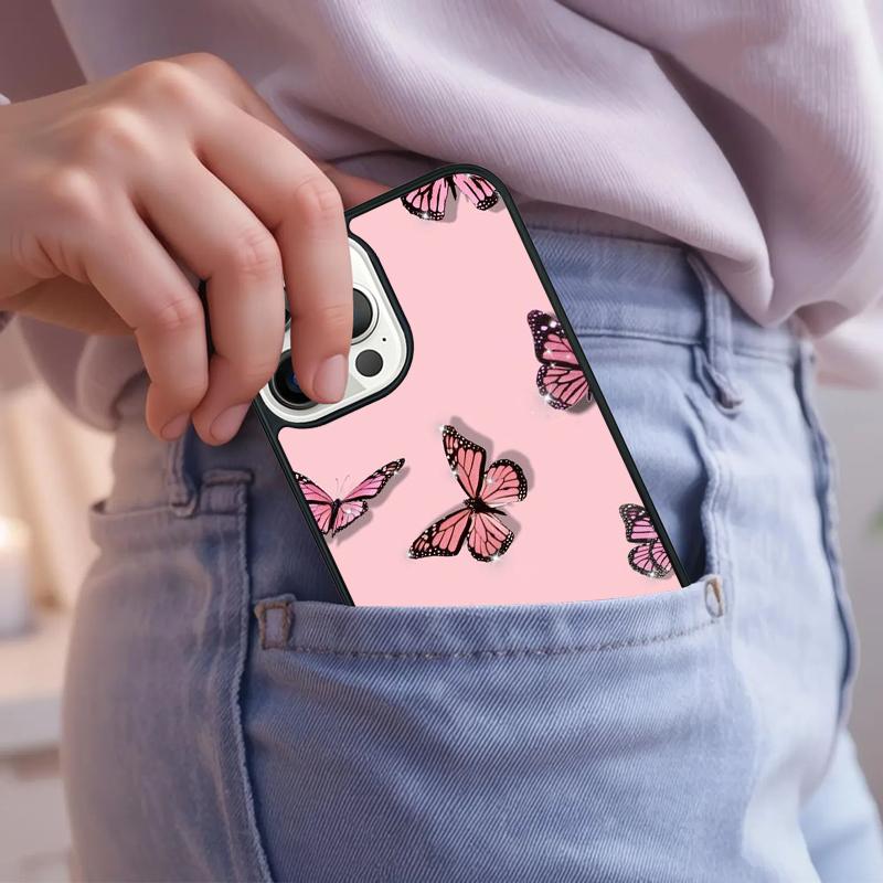 Cute Aesthetic Butterfly Phone Case For iPhone 17 Air 15 16e 14 13 Pro Max Coque 12 11 Pro Max PLUS cover