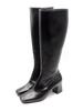 Nontheless Side Zipper Knee-High Boots / Black