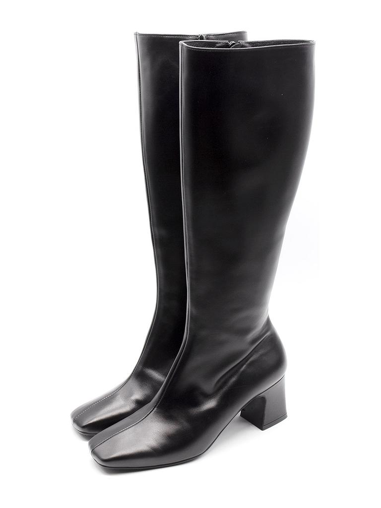 Nontheless Side Zipper Knee-High Boots / Black