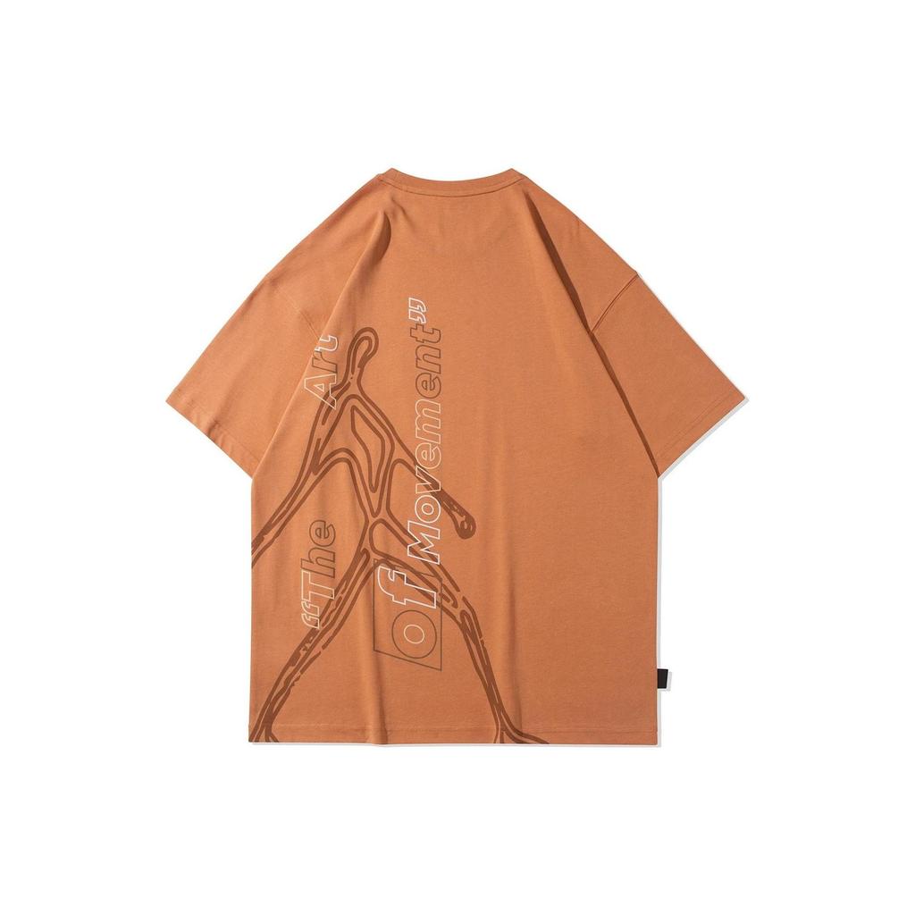 Li Ning T Shirts Men's Umber Crew Neck Moderate Straight Fit AHSR359-3