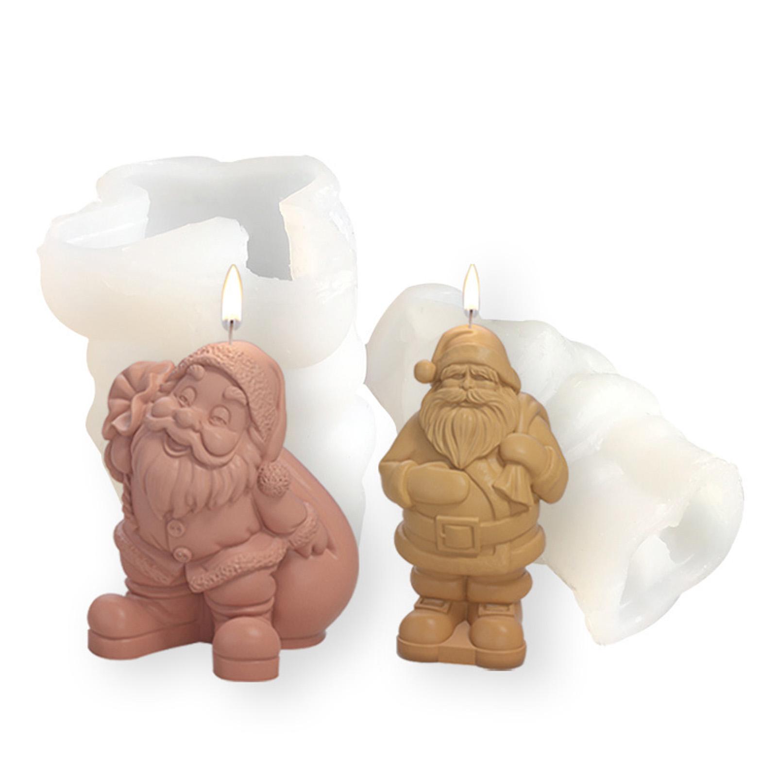 Christmas Candle Molds Castings Molds Epoxy Resin Molds Santa Claus Silicone Moulds Plasters Molds Ornament Molds