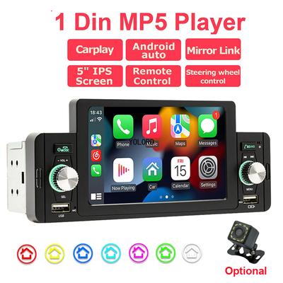 Autoradio 1Din MP5 Player Autoradio Stereo 5 Zoll IPS Bildschirm Carplay Mirror Link Bluetooth Universeller Multimedia-Player