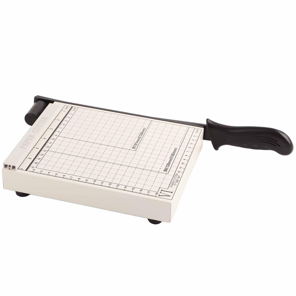 Manual Paper Cutter Accurate Clean Cutting A5 Paper Trimmer with Arc Handle Positioning Ruler for School Office Steel
