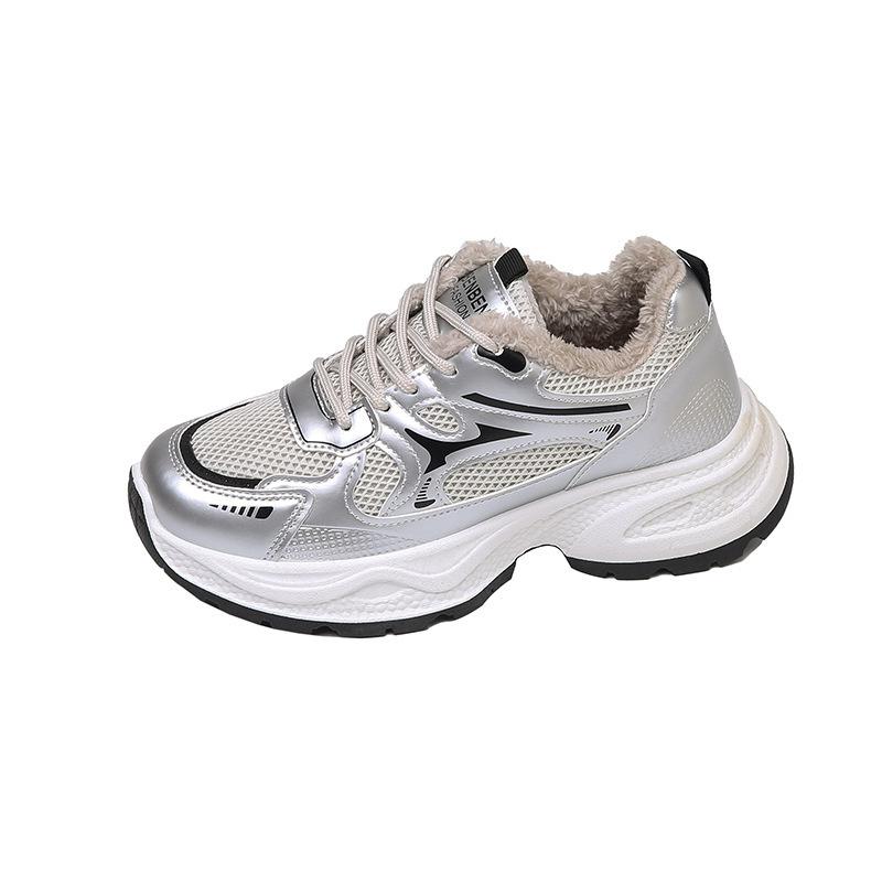 Cotton shoes women's winter velvet thickened sports casual shoes new heightening dad shoes versatile warm women