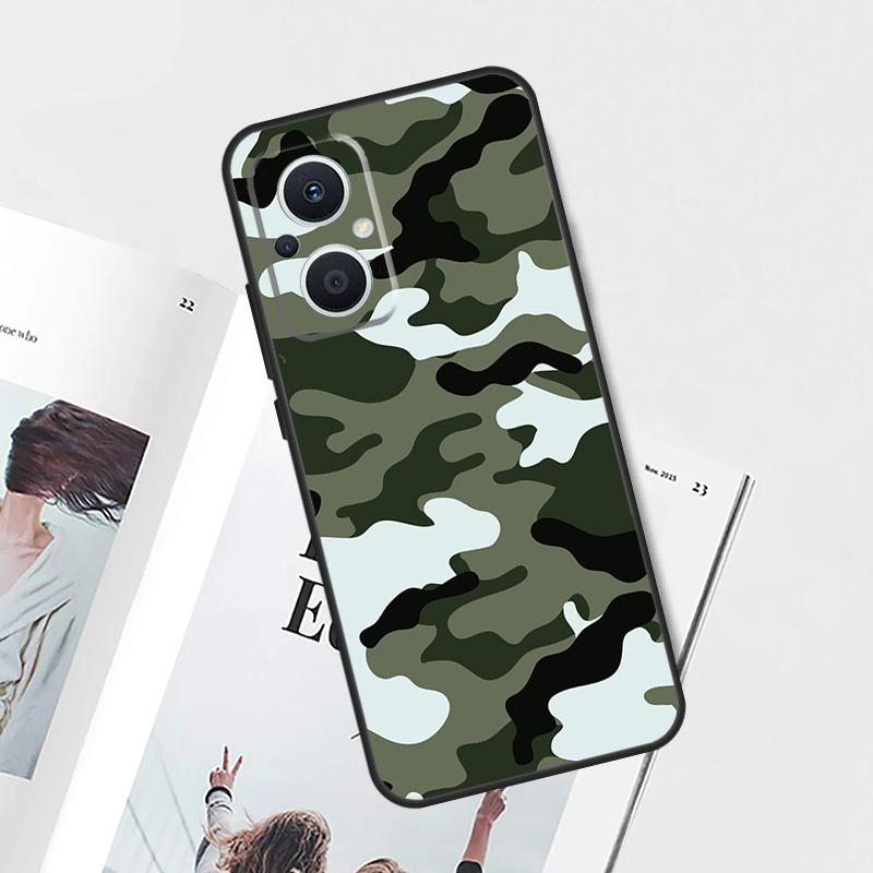 Camo Camouflage Case For OPPO Reno 15F 14F 11 F 12 13 14 10 15 Pro 7 8 Lite OPPO Find X5 X6 X8 X9 Pro Cover