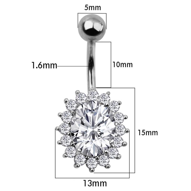 Steel Navel Rings   Belly Button Ring Bar Piercing Jewelry