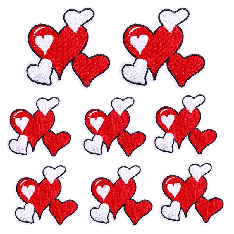 10 Stück / Set Cartoon Liebesherz Stickaufnäher Tierente Aufnäher zum Aufbügeln für Kleidung Hüte Rucksäcke Jacken Aufnäher zum Aufnähen DIY