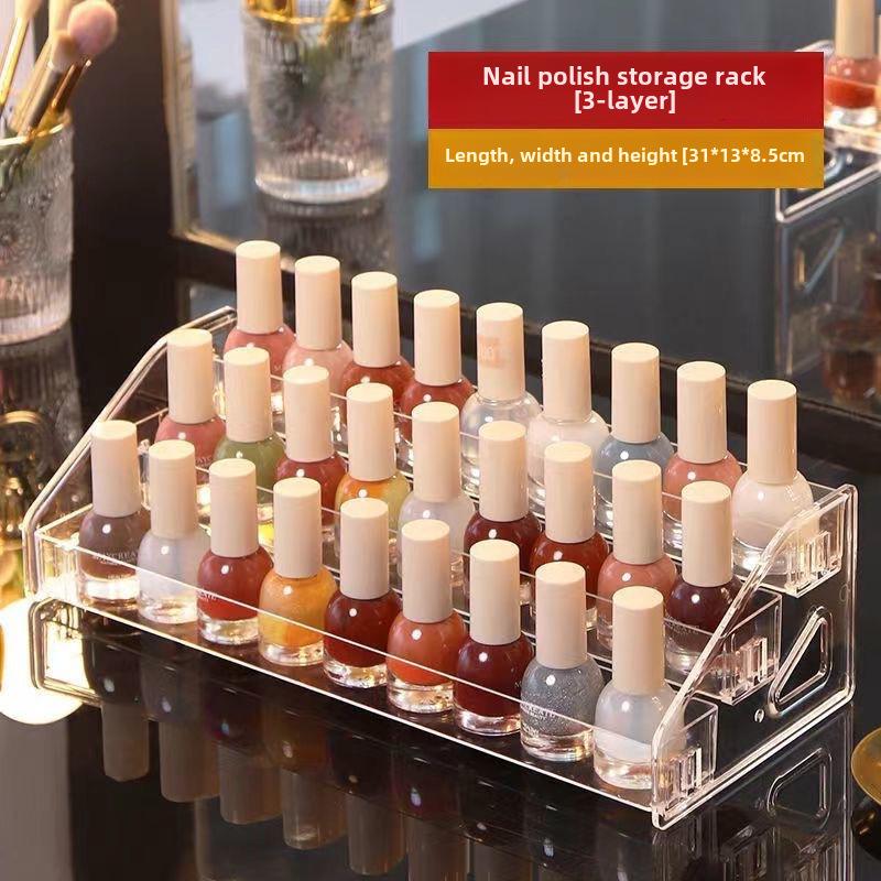 Transparent Multi-layer Nail Polish & Lipstick Display Stand and Storage Rack