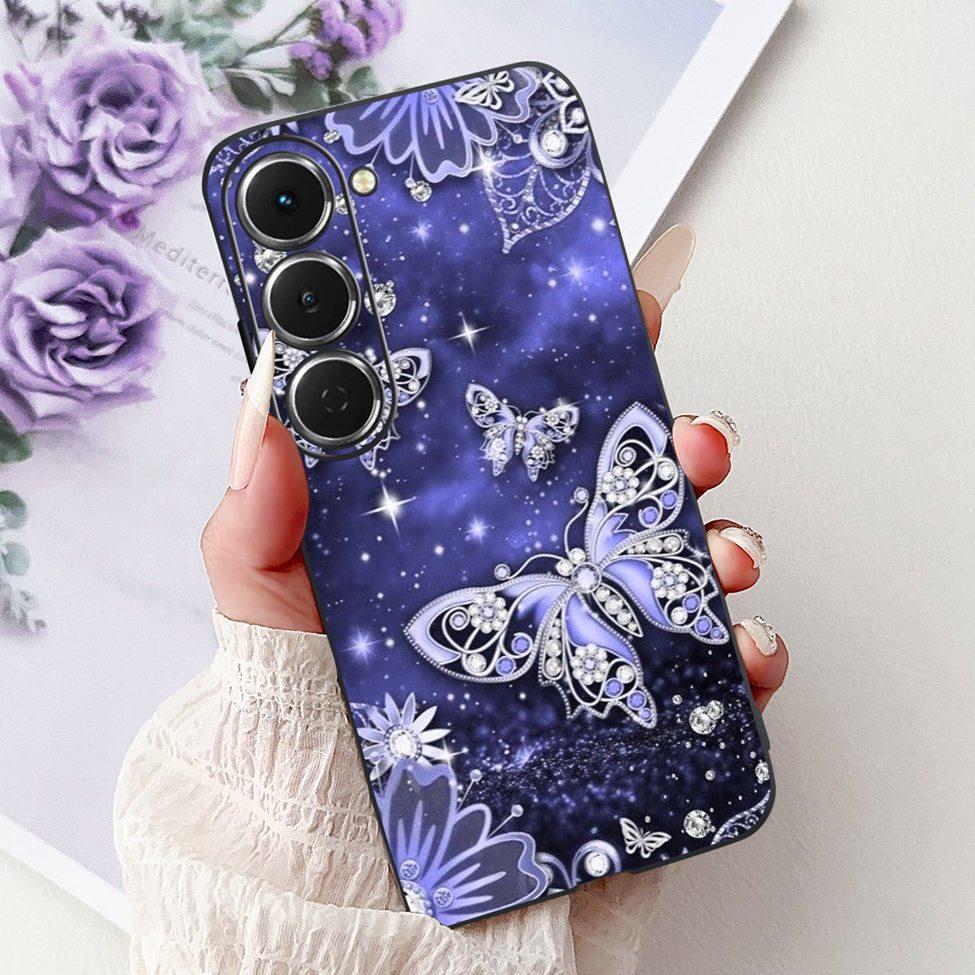 Casing For Tecno Spark 40Pro KM6 Cover For Techno Spark 40 Pro Case Silicone Luxury Butterfly Love Fashion Flowers Cool Painted