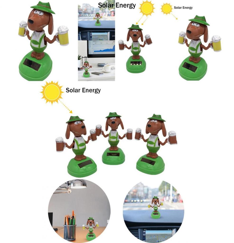 Lustiges solarbetriebenes Bierhund Schaukel-Tanz-Spielzeugauto Dekoration Einzigartiges Geschenk für Kinder