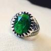 Retro Emerald Men's Fashion Bracelet Color Street Hip Hop Punk Emerald Ring