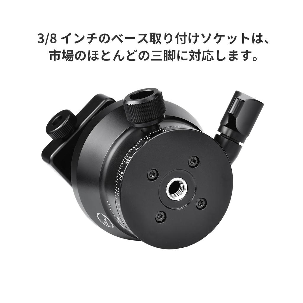 SWFOTO 60mm Large Tripod Ball Head with Quick Release Clamp 66 Lbs Weight Capacity XB-60 Arca-Swiss Lever, (30kg)