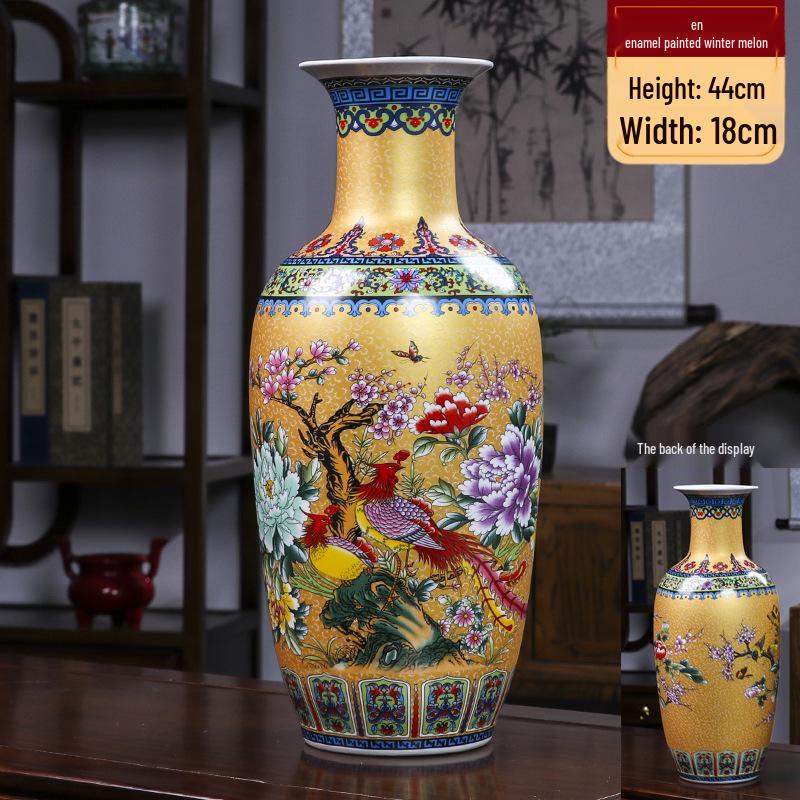 Modern Minimalist Ceramic Vase for Dried Flowers - Porcelain Ornament for Living Room Decor