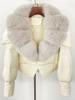 OFTBUY Down Jacket Women 2024 New Winter Natural Real Raccoon Fox Fur Collar Short White Duck Down Coat Thick Warm Casual Outerwear