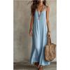 BITCED Fashion Summer Spring Solid Color Print Sleeveless U-Neck Casual Dresses