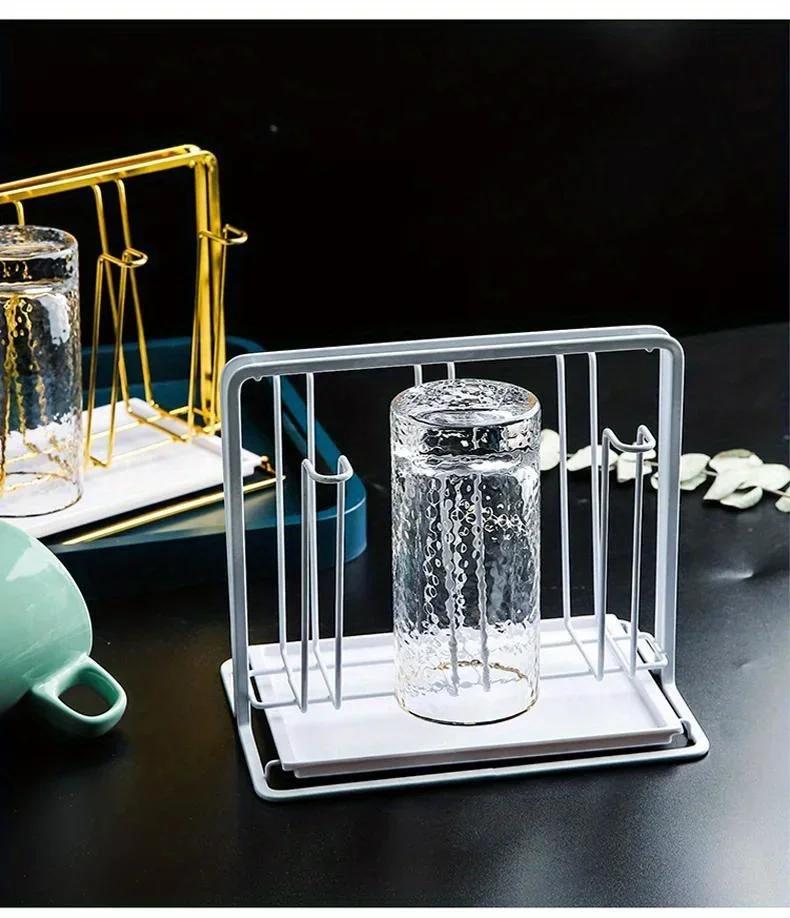 Water Draining Cup Holder Household Water Cup Rack Living Room Kitchen Organizer and Storage Glasses Drying Rack
