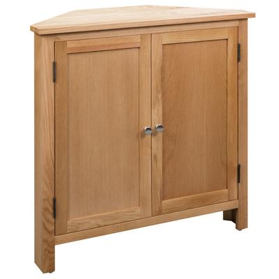 Vidaxl Corner Cabinet, 80 X 33.5 X 78 Cm, Solid Oak Wood