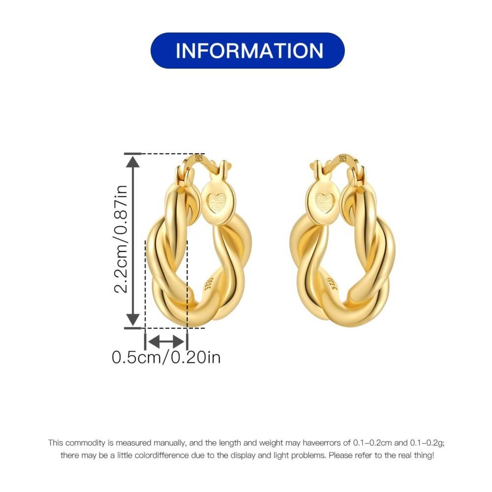 Orecchini Versatili in Argento 925 Dorato Temperamento Gioielli Orecchini a Cerchio Versatili Per Donne Gioielli Regali per Feste di Compleanno